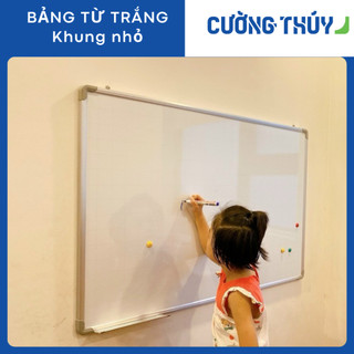 Bảng từ trắng , KT: 60x80cm dòng Standard - Bảng Cường Thúy( Tặng kèm bông lau, nam châm và bút lông)