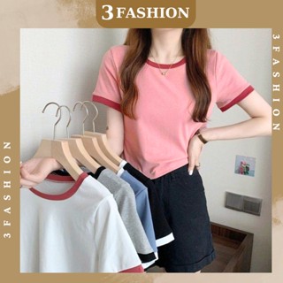 Áo croptop nữ, áo thun nữ form ngắn cổ tròn viền màu vải thun đẹp mát ( Có Big Size ) thời trang hàn quốc 3Fashion - A30