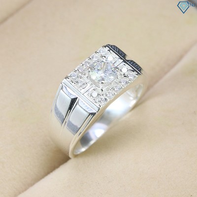 Nhẫn nam bạc thật đính đá Cubic Zirconia phong cách đơn giản NNA0560 - Trang Sức TNJ