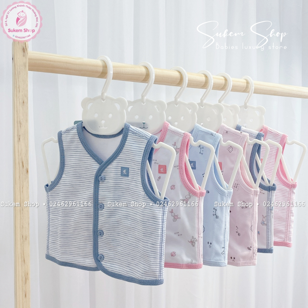Áo Gile Mio 2 Lớp Chất Cotton Mềm Mại Giữ Ấm Cho Bé