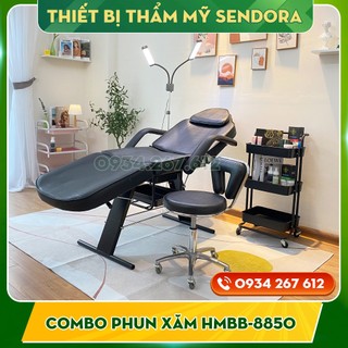 Combo Bộ giường & ghế xoay phun xăm, tiêm Filler cao cấp nhập khẩu Hi-mec HMBB-8850