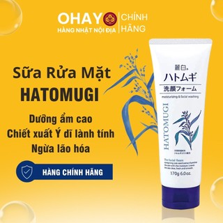 < CHÍNH HÃNG>Sữa Rửa Mặt Hatomugi Ý Dĩ trắng tuýp 170gram Hàng Nhật Nội Địa- Ohayo Shop Japan