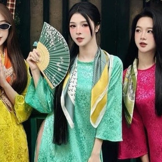 Gấm suông xanh ngọc cô tròn