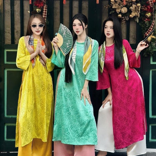 gấm suông xanh ngọc cô tròn