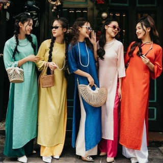 gấm suông xanh ngọc cô tròn