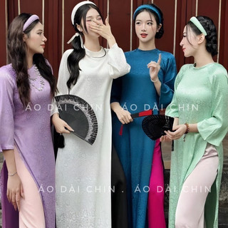 gấm suông xanh ngọc cô tròn