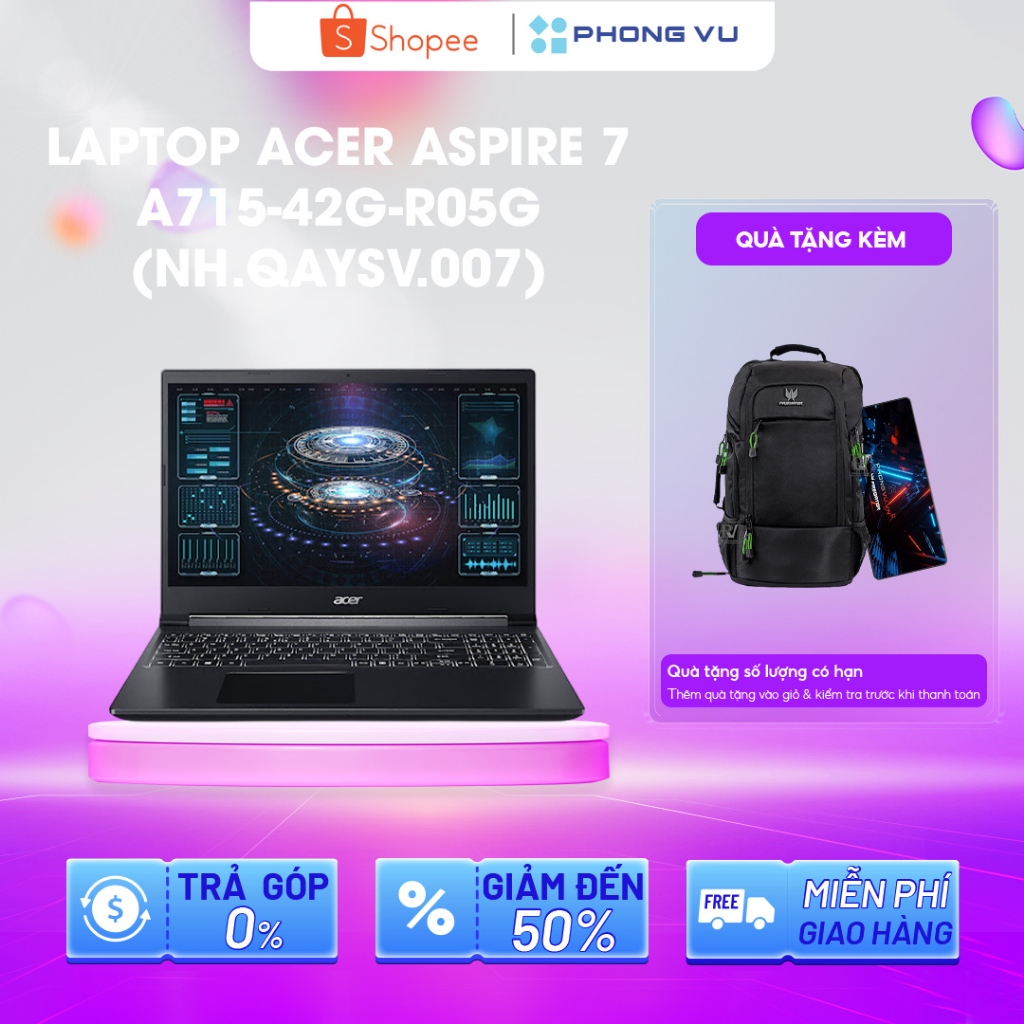 Laptop Acer Aspire 7 A715-42G-R05G R5-5500U 8GB 512GB 15.6' 144Hz W11