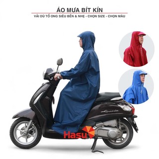 Áo mưa bít kín người - Áo mưa kín người vải dù tổ ong siêu bền chống thấm Hasu