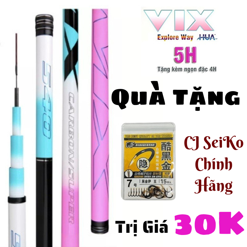 Cần Câu Tay VIX HUA (MX) 5H Tặng Kèm Ngọn Đặc 4H Chuyên Đánh Cảm Giác Gẩy Rô Diếc Cao Cấp CT56 - Sanami Fihing