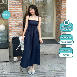 Đầm 2 dây dáng dài chất thô cotton có lót miho house