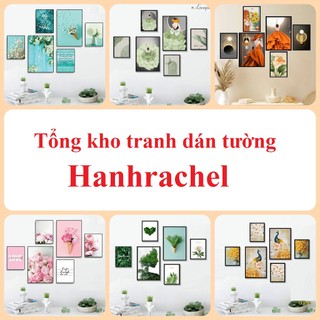Bộ 6 tranh treo tường, tranh dán tường đa dạng mẫu mã - Tranh treo tường Decor Phong cách vintage đã có sẵn keo