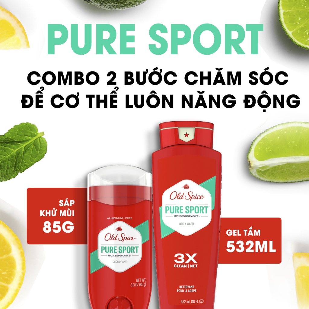 Sáp Khử Mùi Old Spice Pure Sport High Endurance Dành Cho Nam Giới Chơi Thể Thao Và Vận Động 85g | BigBuy360 - bigbuy360.vn