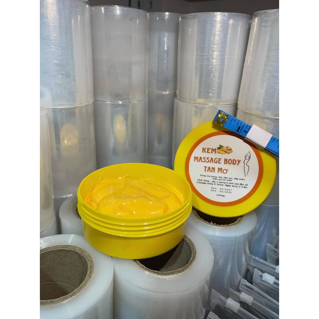 Kem Tan Mỡ Bụng Massage Hidati Chiết Xuất Gừng Ớt Giảm Mỡ Bụng Cấp Tốc 500g 1 Cuộn Nilong 1 Thướt Dây