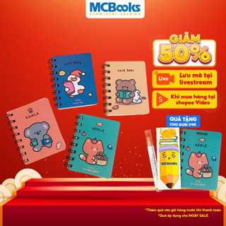 Sổ tay ghi chép A7 gáy xoắn 120 trang học ngoại ngữ MCBooks - Kẻ ngang - Màu ngẫu nhiên