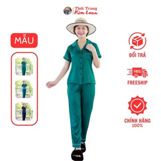 [K30,K31,K32,K40,K41,K42,K43,K44] - Đồ bộ Pijama nữ tay ngắn trơn có nhiều phiên bản màu, chất liệu lụa latin