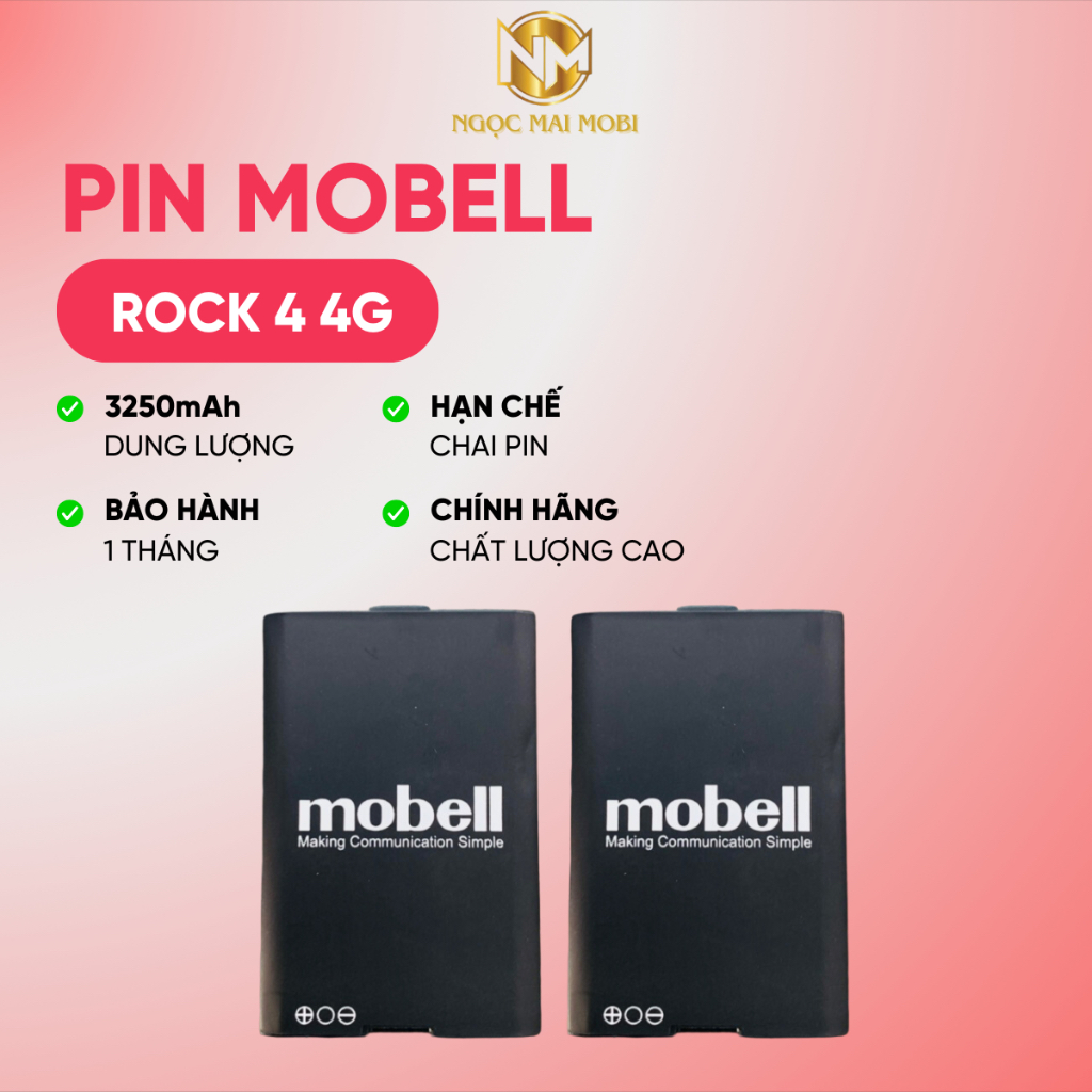 Pin Điện Thoại Mobell Rock 4 4G - Chính Hãng - Bảo Hành 1 Tháng