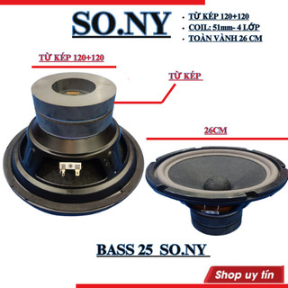 Loa bass 25 so.ny từ kép đại 120+120 coil 51 coil 4 lớp hàng chuẩn - giá 1 chiếc