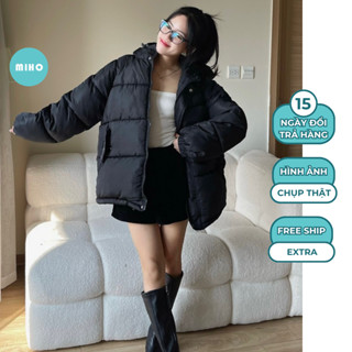 Áo Khoác Phao To, Áo Phao Béo Trần Bông Form Dáng Rộng Oversize có mũ Hàn Quốc Siêu Ấm Miho House