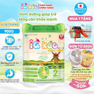 Sữa bột IQ KAO KID PLUS giúp trẻ ăn ngon tiêu hóa tốt tăng cân khỏe mạnh tăng sức đề kháng hộp 900g
