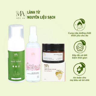 Combo Chăm Sóc Da Mặt Mộc An 3 Bước Tối Giản Cho Làn Da Mịn Màng, Căng Bóng