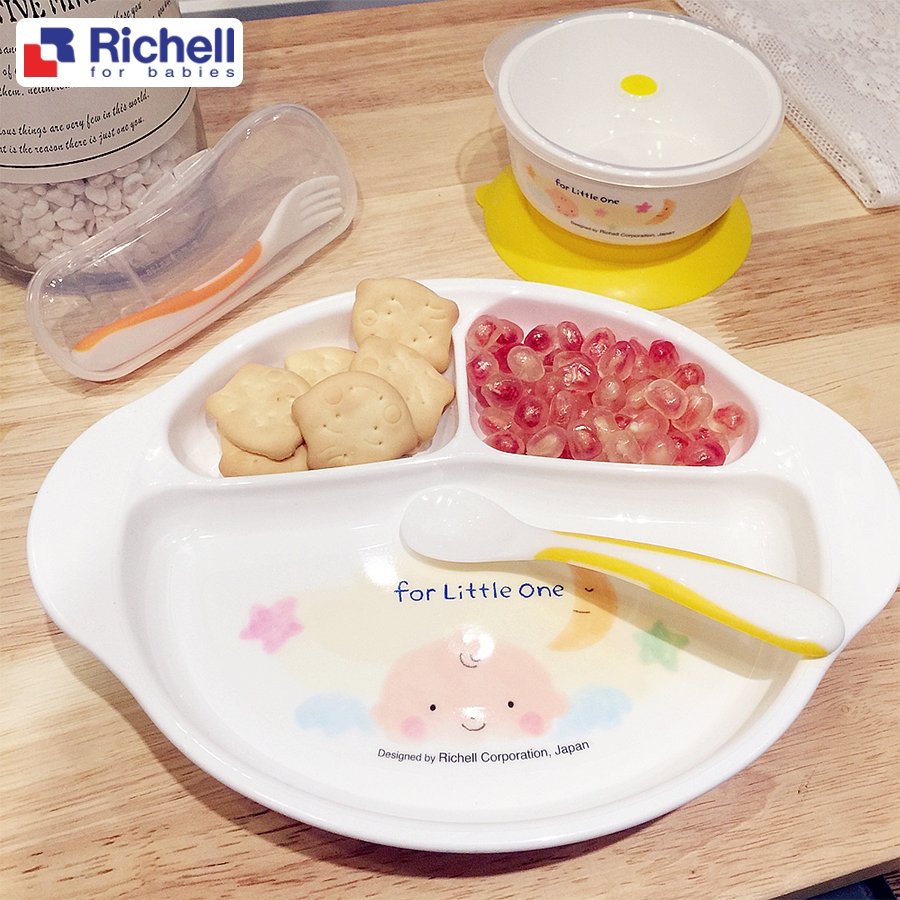 BỘ ĂN DẶM RICHELL 9 MÓN LỖI BĂNG KEO ĐĨA ĂN