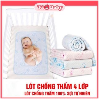 Tấm lót chống thấm 4 lớp sợi tự nhiên mềm mại an toàn cho bé sơ sinh TLVAI03