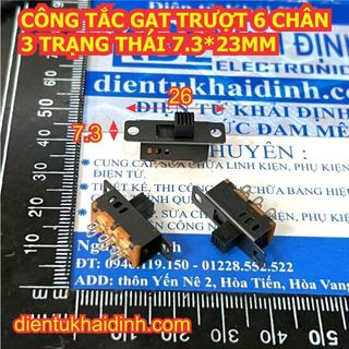 10 cái CÔNG TẮC GẠT TRƯỢT 6 CHÂN 2 / 3 TRẠNG THÁI 7.3*23MM SS23D25G5 SS22F25 kde4850