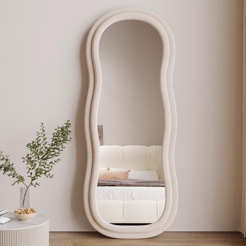gương soi toàn thân hạt đậu bọc nỉ xịn có ánh kim NHU Y DECOR gương hạt đậu, gương lượn sóng