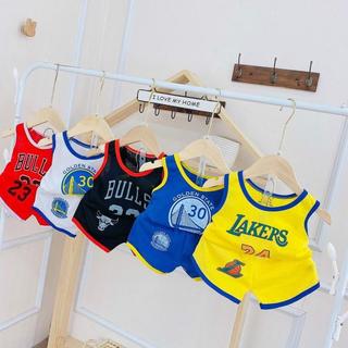 Quần áo trẻ em,combo 5 bộ ba lỗ bé trai sét bóng rổ size 3- 14kg
