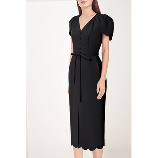 BEUCLOSET - Đầm cổ tim vai xếp phối dây eo