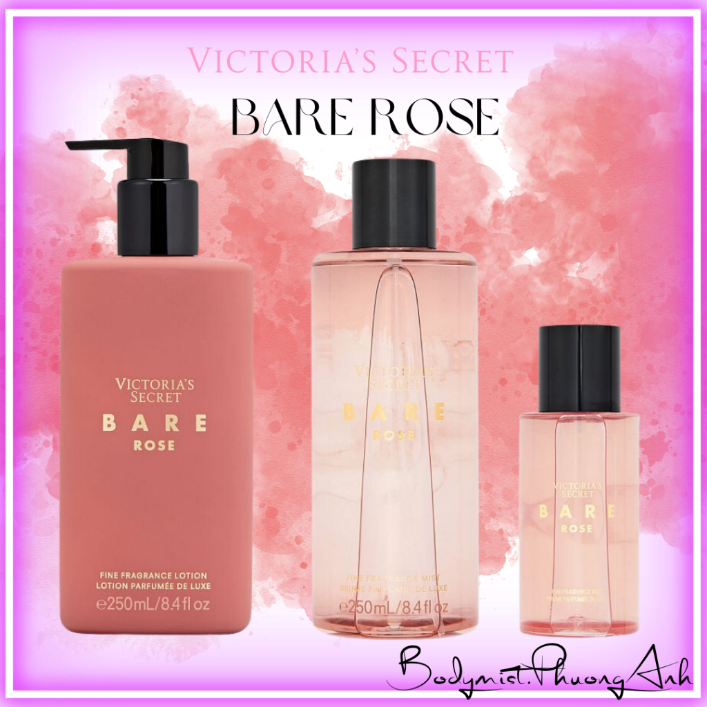 BARE ROSE - Xịt Thơm Toàn Thân | Lotion Dưỡng Thể Victoria's Secret Fine Fragrance