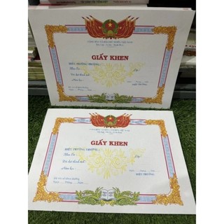Giấy khen khổ a4, a5 xấp 100 tờ. mực in đẹp, sắc nét, dày dặn