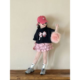 Áo bé gái, áo thun đen in hình nơ ngắn tay a25 size 90-140