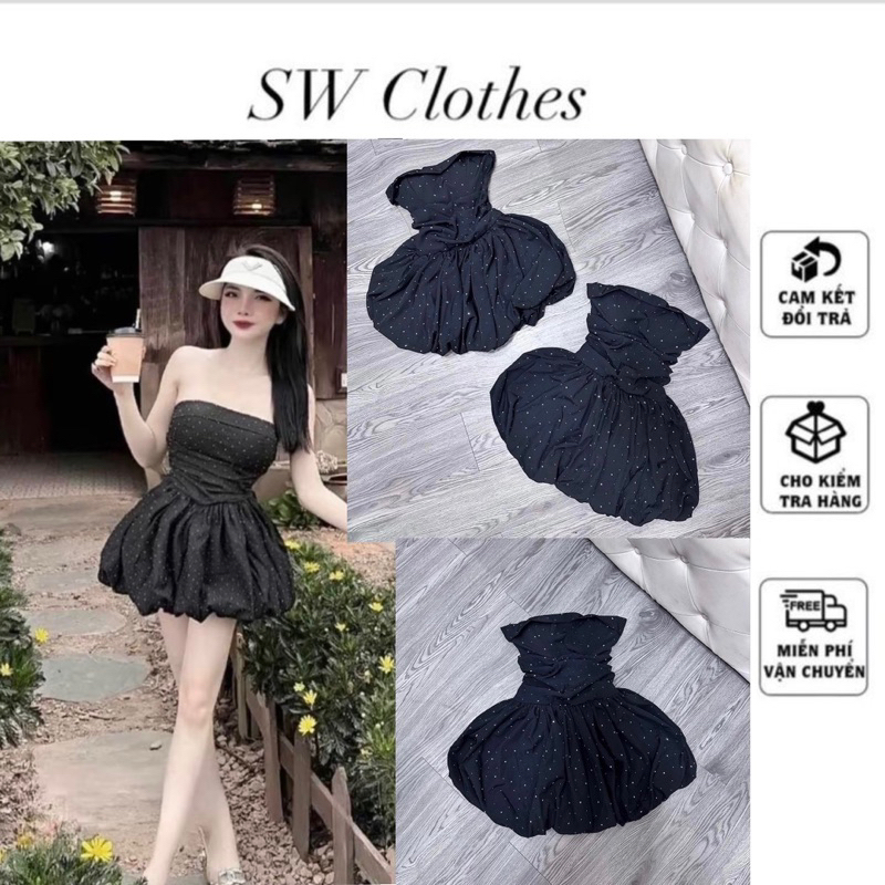 váy cúp bí lấp lánh dáng ngắn