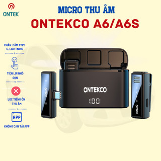 Micro Thu Âm ONTEKCO A6/A6s Micro Không Dây Cài Áo dùng với Điện Thoại khử tiếng ồn cao cấp