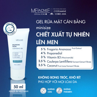 Minisize Gel rửa mặt cân bằng an toàn và lành tính cho mọi loại da MELacneE Balancing Facial Cleansing Gel 50ml