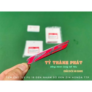 Tem số 125 Fu 18 Led ( số 125 Đỏ nền Đen ) ( xe Đen Nhám ) ( 1 Miếng )