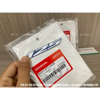 Tem số 125 Future Led ( số 125 Bạc nền Xanh ) ( xe Xanh ) ( Miếng)