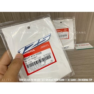 Tem số 125 Future Led ( số 125 Bạc nền Xanh ) ( xe Xanh ) ( Miếng)