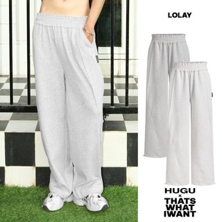 Quần dài nỉ, form ống suông rộng, lưng chun, unisex huguxthatswhatiwant - twiw lolay - quần dài nỉ, ống suông rộng