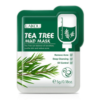 Gói mặt nạ bùn tràm trà tea tree mud mask laikou loại bỏ mụn đầu đen