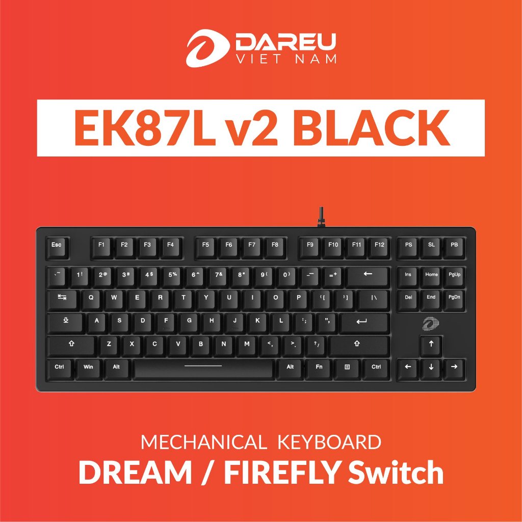 Bàn phím cơ Gaming DAREU EK87 / EK87L - Black ( Blue/ Brown/ Red switch) | BigBuy360 - bigbuy360.vn
