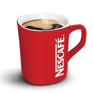 Ly sứ nescafe 250ml dáng vuông màu đỏ có quai cầm