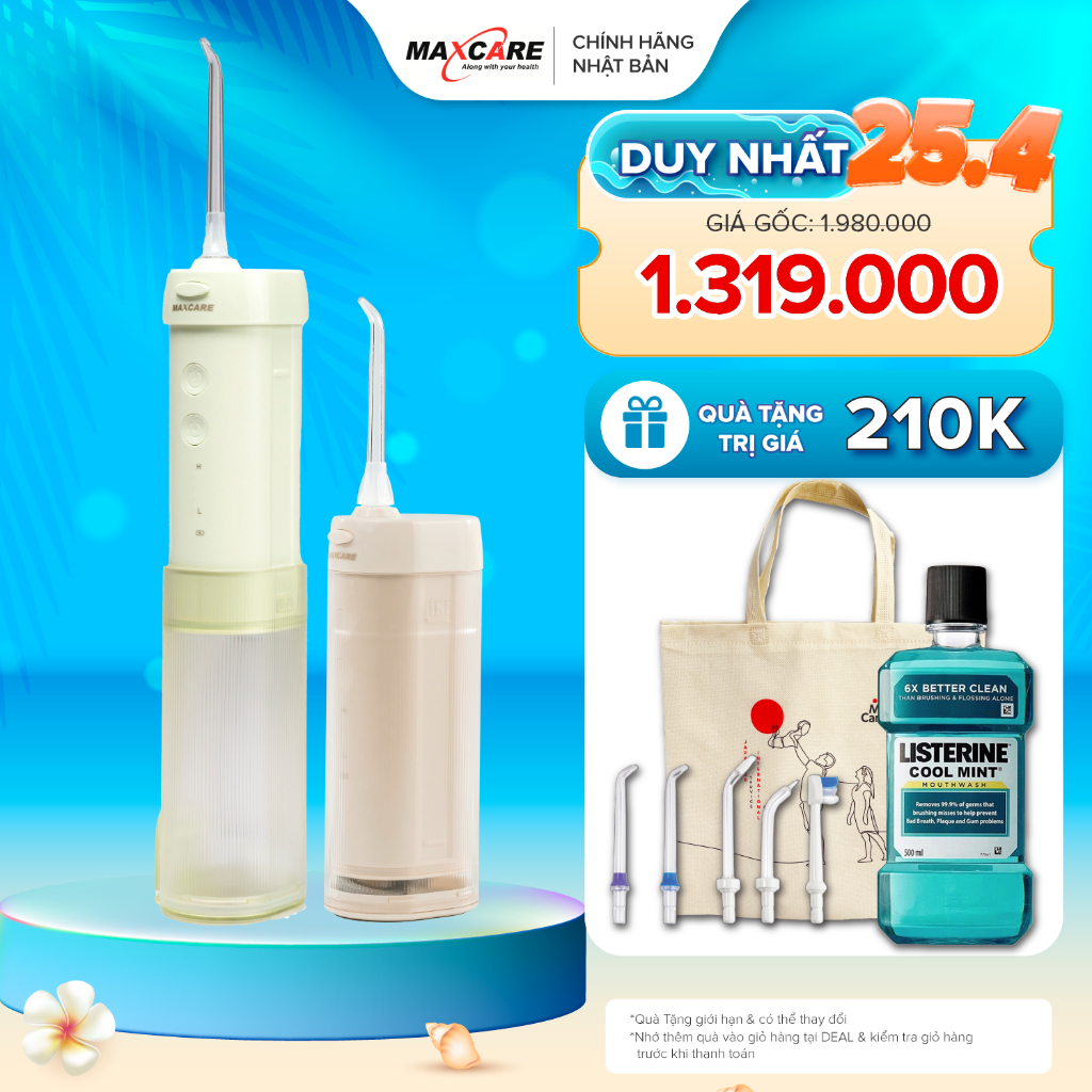 Máy Tăm Nước Cầm Tay Maxcare Travel Size UltraClean Max456PRO - Công Nghệ Độc Quyền Nhật Bản, Phiên Bản Giới Hạn, 200ml