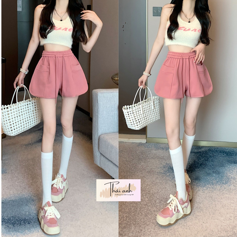 Quần Short Nữ Thể Thao Cao Cấp Chất Liệu Vải Hai Da Co Dãn Quần Short Nữ Cạp Cao Nhiều Màu M86