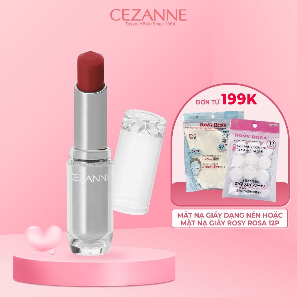 Son dưỡng có màu Cezanne Lasting Gloss Lip Nhật Bản 3.2g