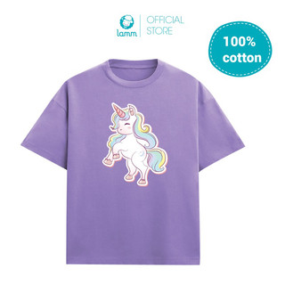 Áo thun mùa hè áo phông bé gái hình kỳ lân unicorn 100% cotton by Lamm