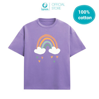 Áo thun cotton hình cầu vồng cho bé gái by Lamm