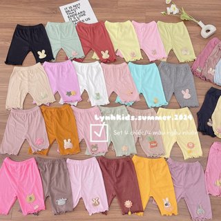 Set 4 quần legging lửng hàn quốc cho bé gái