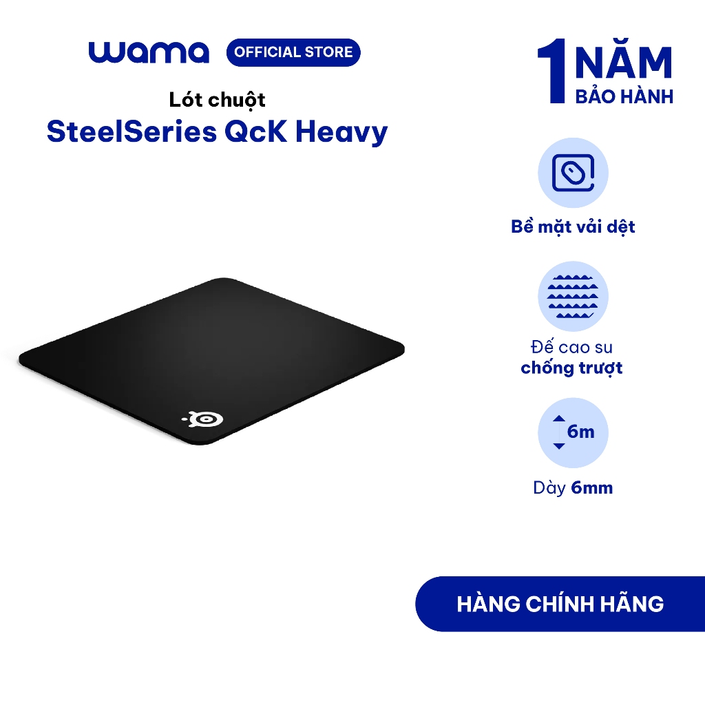 Lót chuột SteelSeries QcK Heavy dày 4-6mm chất liệu vải dệt chống trơn trượt độ chính xác cao Bảo hà